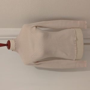 NWT Fashion Union Slim Fit Sweater In Rib With Crinkle Hem - Cream / US 8